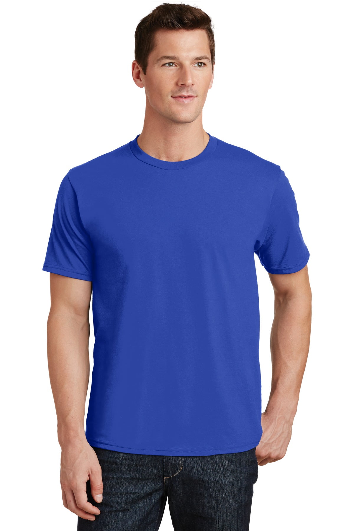 Port & Co Adult Male Men Plain Short Sleeves T-Shirt Athletic Royal 3X ...