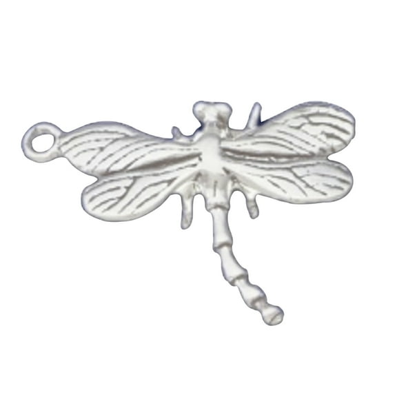 Sterling Silver 16" .8mm Box Chain 3D Large Dragonfly Pendant Necklace