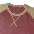 thumbnail image 6 of Daiosportswear Color Block Tops for Men Casual Stylish Crewneck Raglan Long Sleeve Baseball Tee Shirts Fall Pullover Red M, 6 of 7