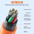 thumbnail image 3 of Cable USB C de 66 W, 3 m, 5 m, 8 m, tipo C, 6 A, cable de datos de carga súper rápida inteligente para teléfono celular Huawei mate60pro, cable de silicona, 3 of 5