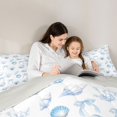 thumbnail image 4 of Manfei Dreamy Bow Twin Comforter Sets,Calm Sea Life Bedding Set,White Blue,Light Gray Reversible,2 Pieces,1 Comforter and 1 Pillowcase, 4 of 8