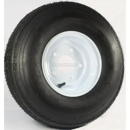 - Two Trailer Tires On Rims 5.70-8 570-8 5.70 X 8 8 in. B 5 Lug Bolt Wheel White