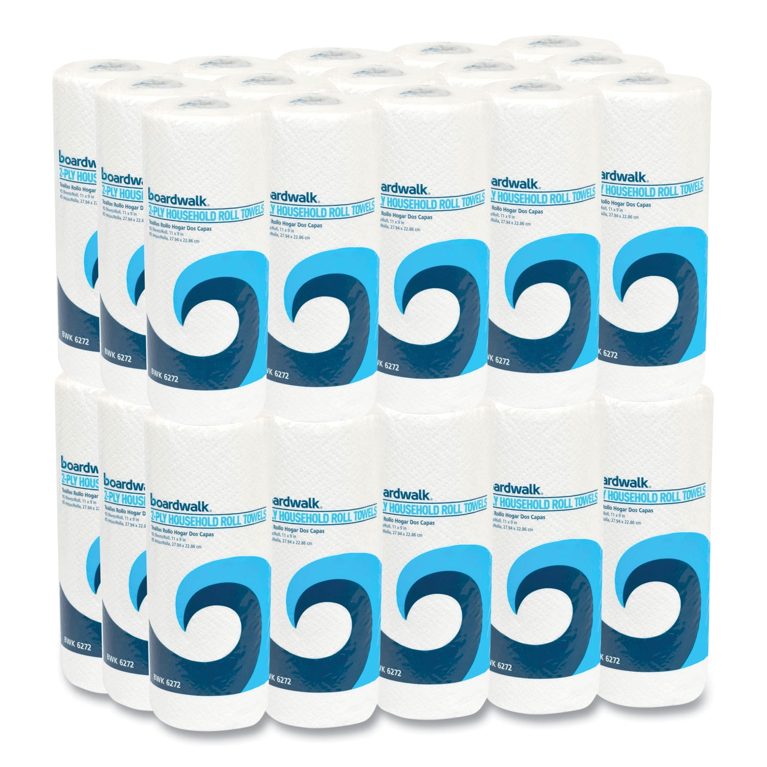 85/roll Whitehall 415593 Kitchen Roll Towels 30 White 2-ply 11" 