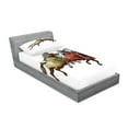 thumbnail image 2 of Ambesonne Colorful Fitted Sheet & Pillow Sham Set, Middle Age Knights, Twin, Multicolor, 2 of 2