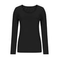 thumbnail image 3 of Mlzmgr Summer Tops for Women Slim Fitted Long Sleeve Scoop Neck Stretchy Sexy Sports Casual Shirts for Women, 3 of 5