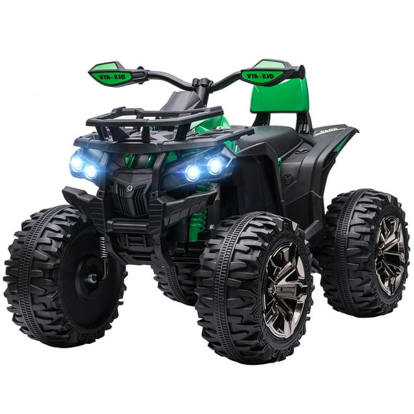 Aosom 12V Electric Four Wheeler ATV Ride-On for Ages 3-5, Green, 39.3" L x 25.5" W, MP3 Player, Headlights, Suspension, Speeds 1.8-5 MPH, Outdoor Play Quad