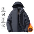 thumbnail image 2 of Mens Winter Parka Water Resistant Insulated Hooded Long Coat Softshell Jacket Windbreaker Fleece Lined, 2 of 4