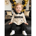 thumbnail image 3 of Loicainy Baby Toddler Girl New Year Outfit 6 12 18 24 Months 2T 3T 4T Letter Embroidery Tops and Ruffles Flare Pants Clothes Set, 3 of 9