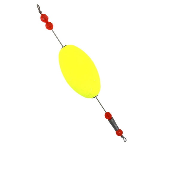 Oval Yellow 2.5 Inch Weighted Sliding Cork Fishing Float - Freespool Gear (3 pack)