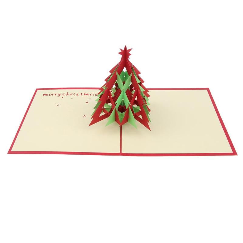 Christmas Tree Pop Up Greeting 3D Card Gift  Merry Christmas  Birthday Wedding 