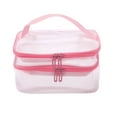 thumbnail image 1 of 1 Pc Bolsa de Maquillaje de Gran Capacidad para Viajes de Negocios Tela de Malla Rosa, 1 of 1