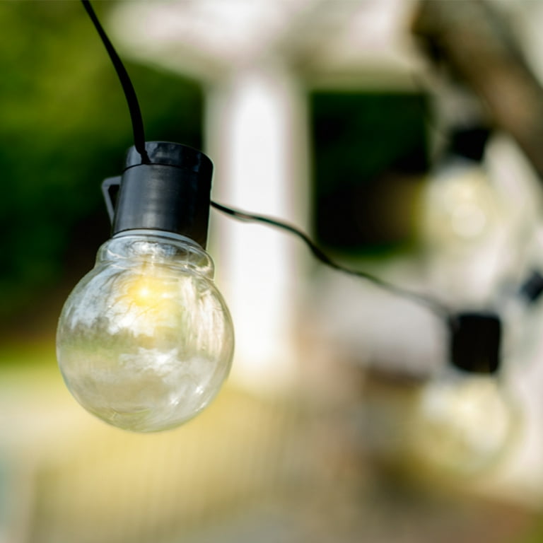20 Foot Solar Powered Patio Bulb String Lights With 10 Globe Style LED Bulbs 20 Foot Solar Powered Patio Bulb String Lights With 10 Globe Style LED Bulbs
