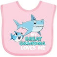 thumbnail image 3 of Inktastic My Great Grandma Loves Me with Cute Sharks Boys or Girls Baby Bib, 3 of 4