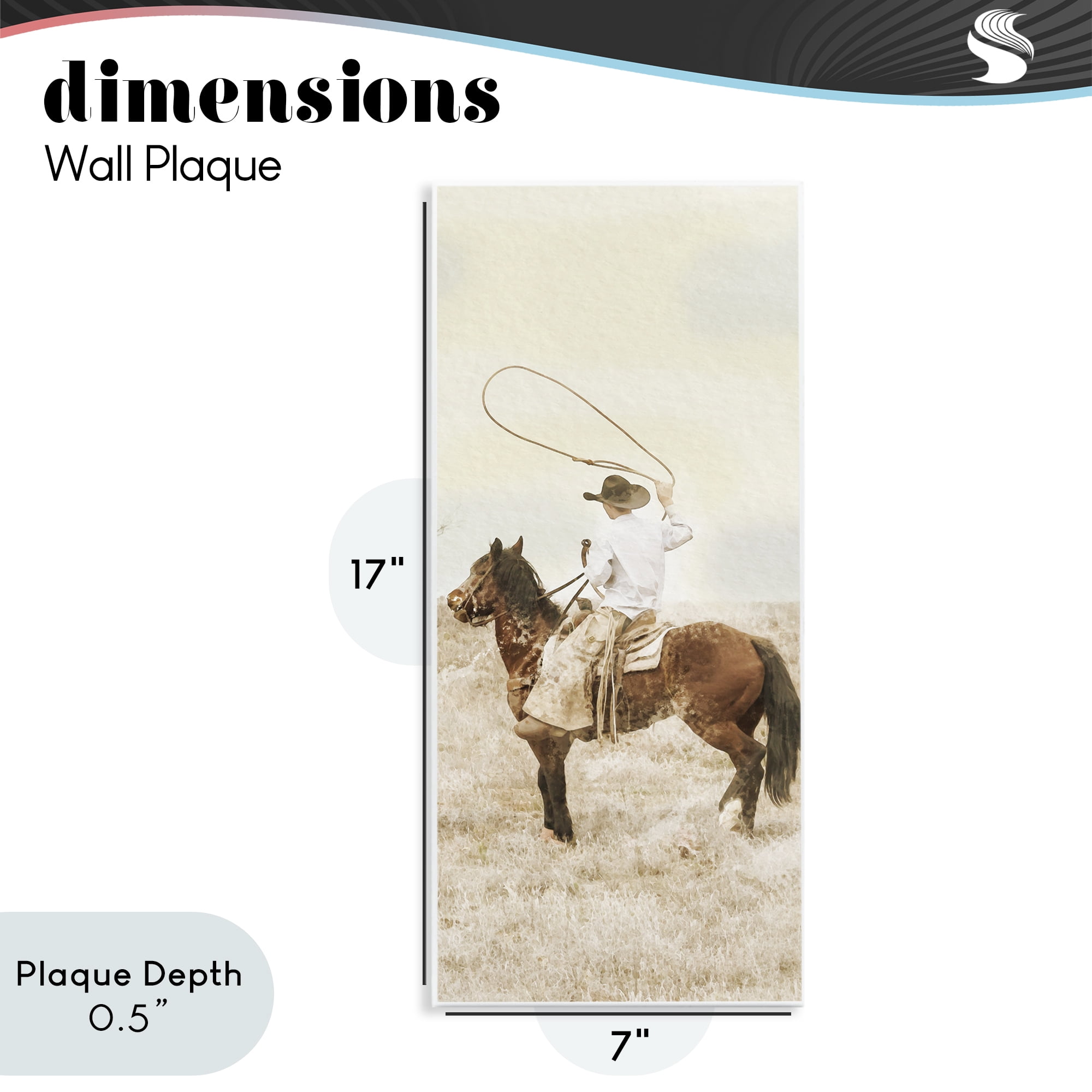 Stupell Industries Wrangling Cowboy Lasso Wall Plaque Art, design by Marcus Prime