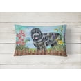 thumbnail image 2 of Carolines Treasures CK1239PW1216 Black Russian Terrier Spring Canvas Fabric Decorative Pillow  12H x16W multicolor, 2 of 3