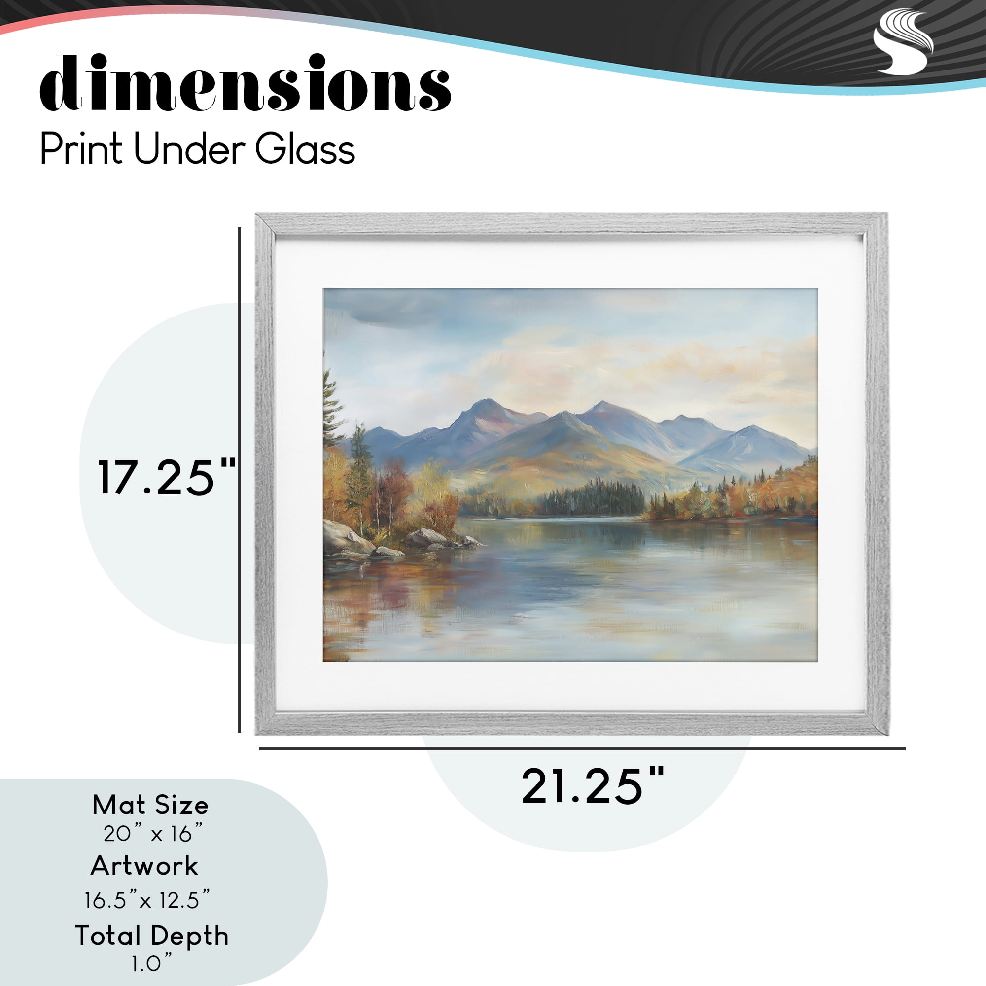 Stupell Industries Rustic Lake Landscape in Fall Gray Framed Print Under Glass, design by LSR Design Studio