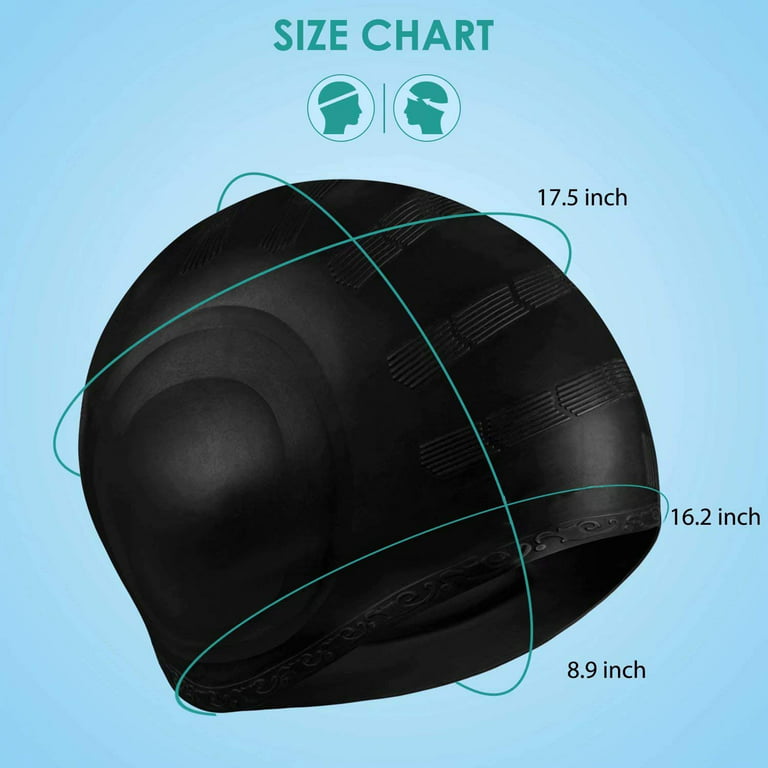 Flintronic Silicone Cover Ears Swimming Caps, Adult Unisex Swim Hat for  Long Hair, Hypoallergenic Waterproof Swimming Caps for Men and Women