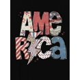thumbnail image 2 of Camiseta informal de cuello redondo para mujer con estampado de la bandera estadounidense, tejido de punto de algodón, elasticidad media, ajuste cómodo para todas las estaciones., 2 of 6