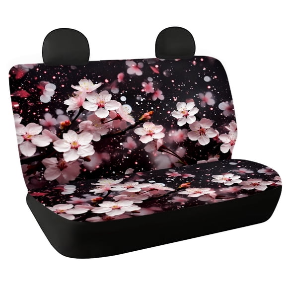 FUIALDOLG Cherry Blossom Car Back Seat Covers, Set of 2 Pieces Protective Cushion for Auto Interior, Dirt and Pet Fur Resistant