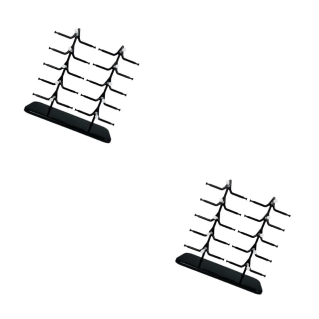 Injueey 10 Pairs Display Rack Eyeglass Stand Holder Glasses Blanco negro 2Conjunto