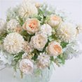 thumbnail image 4 of Artificial Flowers Arrangements Peony Silk Hydrangea Bouquet Carnations Realistic Plastic 2 Pack White, 4 of 5
