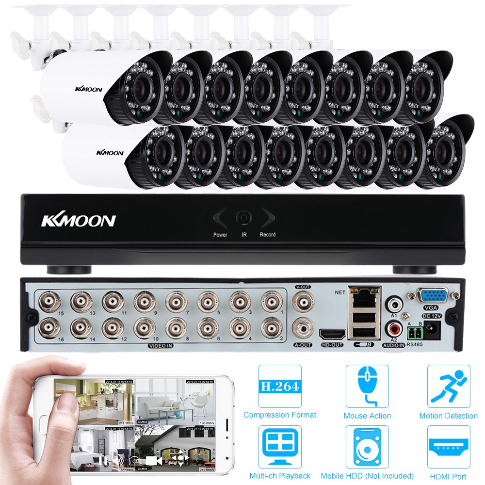 KKmoon 16Channel HDMI 960H DVR Home Security System Video Surveillance