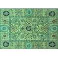 thumbnail image 1 of Ahgly Company Machine Washable Indoor Rectangle Abstract Turquoise Blue Modern Area Rugs, 7' x 10', 1 of 4