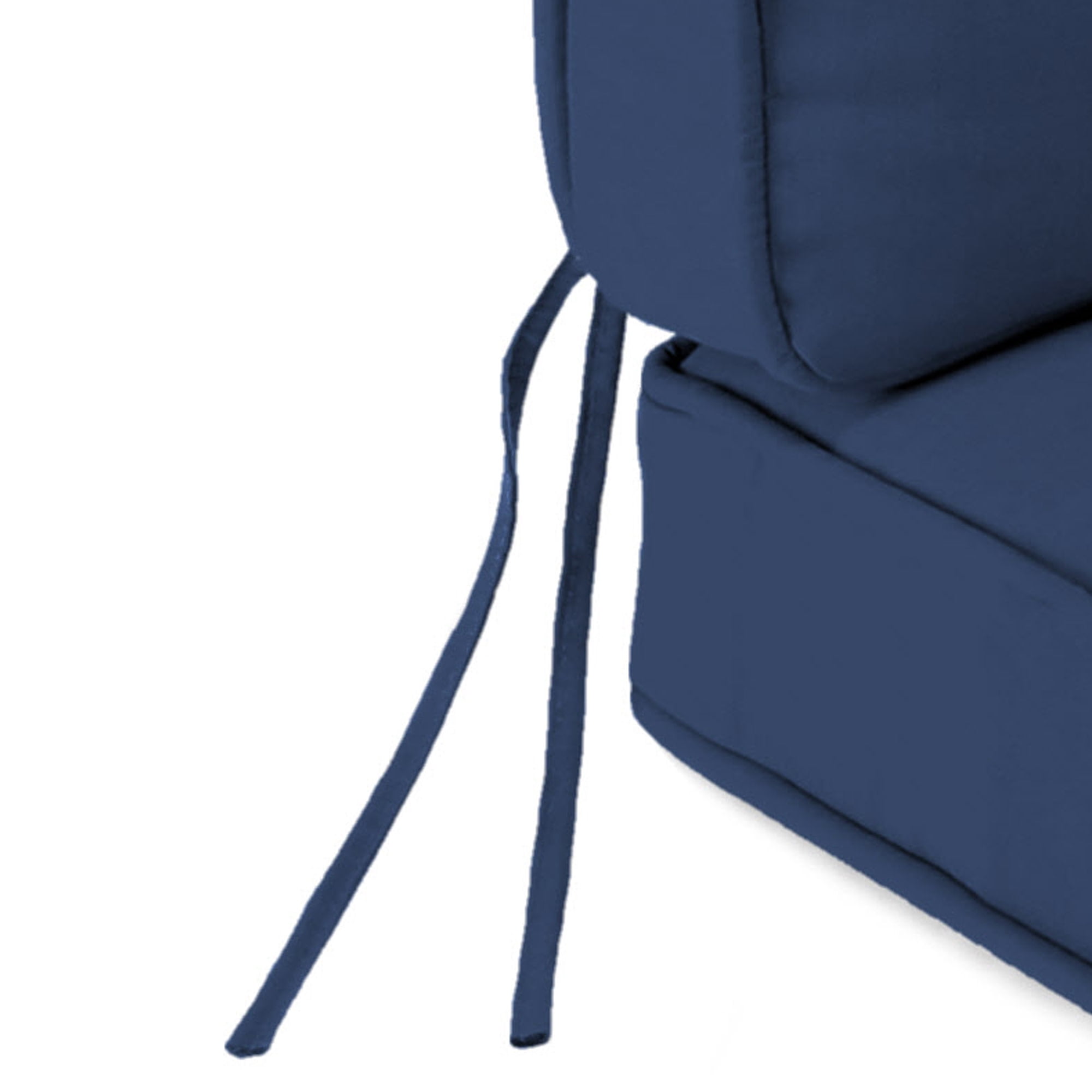 Jordan Manufacturing Sunbrella 45" x 22" Canvas Navy Solid Rectangular Outdoor Deep Seat Chair Cushion Set with Ties and Welt