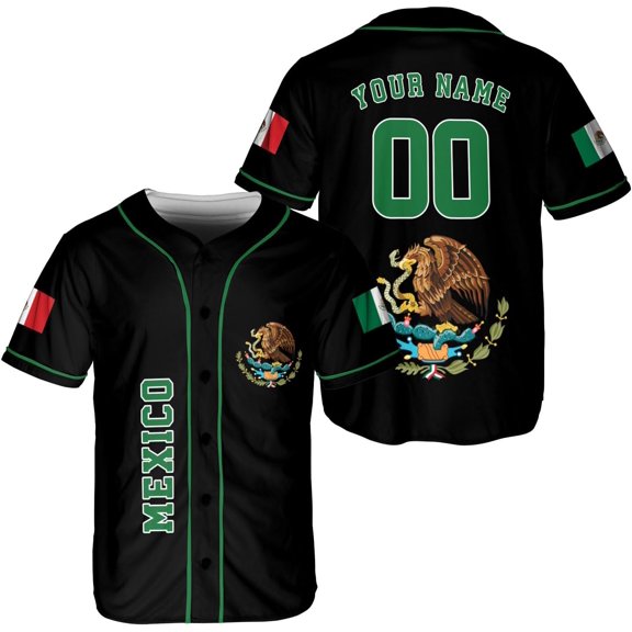 Mostprints Custom Mexico Baseball Jerseys Mexican Eagle & Flag Shirt for Teams, Mexico Shirts for Men & Women Size S-5XL (S)