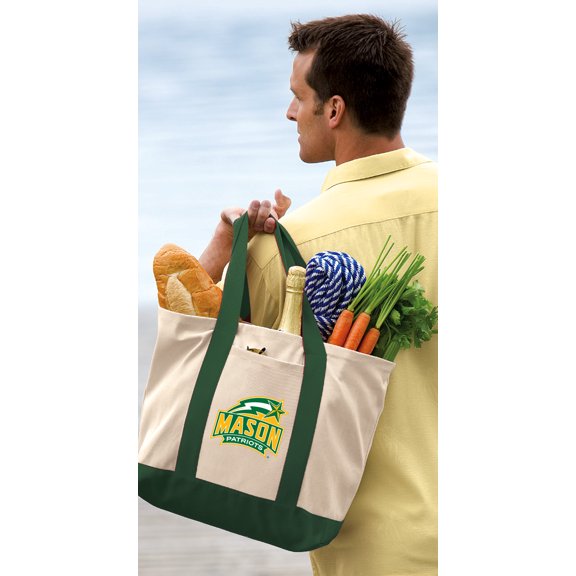 George Mason Tote Bag Cotton Canvas GMU Totes for TRAVEL BEACH SHOPPING