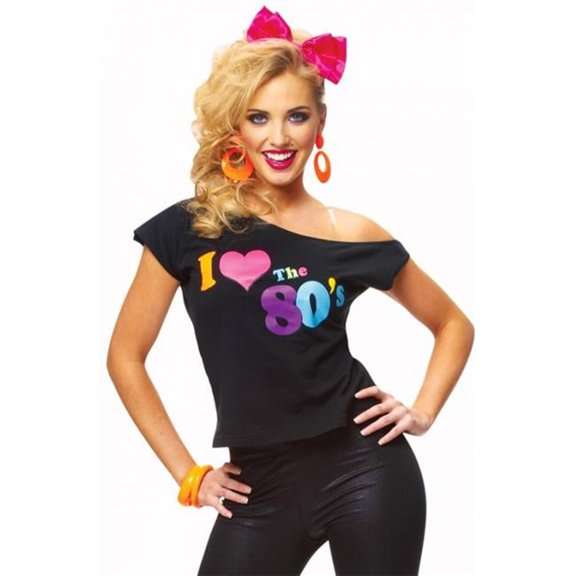 Costume Culture 32096-SM I Love The 80s Shirt, Medium & Small