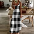 thumbnail image 4 of Buffalo Check Black And White Plaid Wide Stripes Sleeveless Dress Dress for pregnant women evening dress, 4 of 6