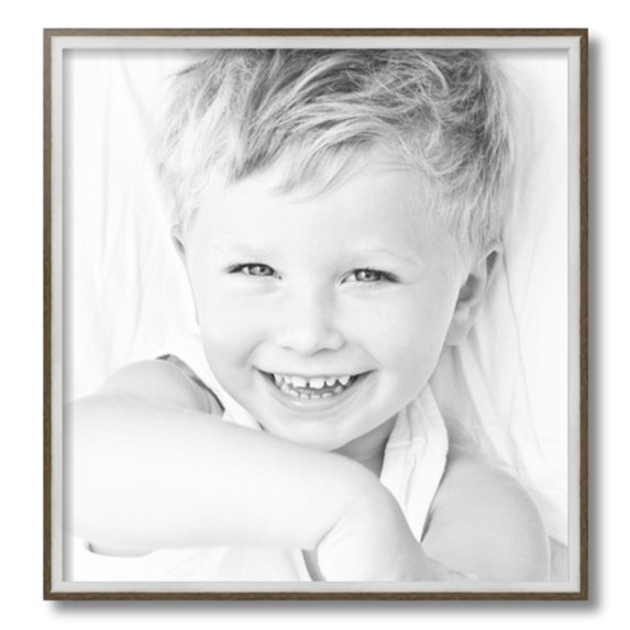 ArtToFrames 19" x 20" Silver with Stained Grey Picture Frame, 19x20 inch Silver Wood Poster Frame (WOM-4767)