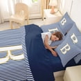 thumbnail image 4 of Erosebridal Letter B Kids Twin Bedding Sets 7-Piece, Modern Abstract Bedding Comforter Set, Blue Reversible, 4 of 7