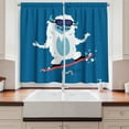 thumbnail image 2 of Ambesonne Bigfoot Kitchen Curtains, Yeti Snowboard Winter, 55"x39", Multicolor, 2 of 3