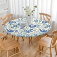 thumbnail image 3 of Pioneer Flower Floral Print Pattern Round Fitted Tablecloth with Elastic Edge,Dining Table Cover Waterproof,Outdoor Round Tablecloth for Camping,Dining,Indoor and Outdoor, 3 of 7