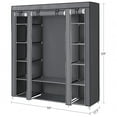 thumbnail image 3 of 59" Closet Wardrobe Portable Closet Organizer Storage Clothing Rack Shelf with Non-Woven Fabric Cover for Bedroom Gray, 3 of 9