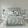 thumbnail image 3 of 510 Design Stacie Damask 8 Piece Bedding Comforter Set, Queen, Blue, 3 of 13