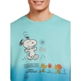 thumbnail image 4 of Peanuts Men’s Happiness Dip Dye Crewneck Sweatshirt with Long Sleeves, Sizes S-XL, 4 of 5