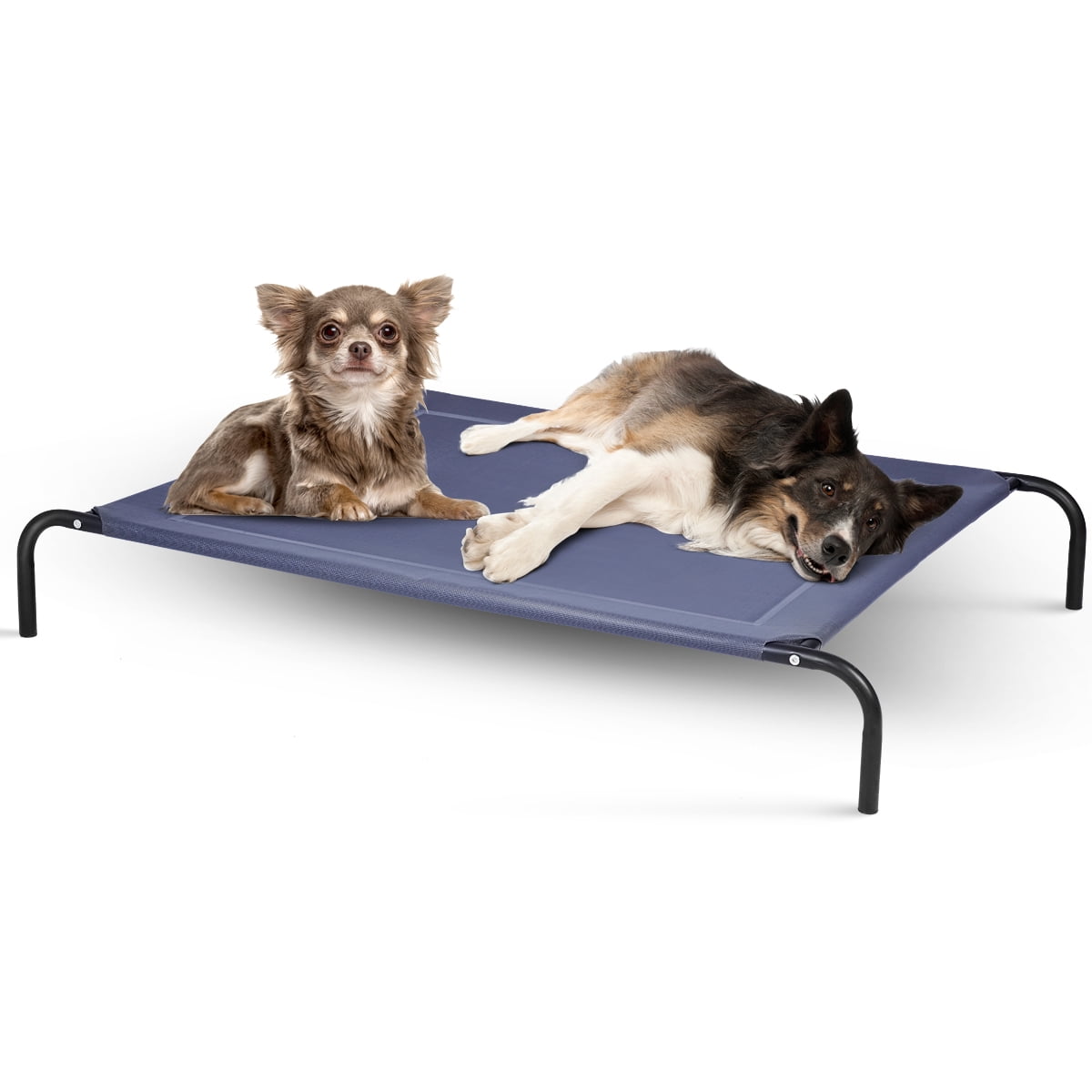 Gymax Large Dog Cat Bed Elevated Pet Cot Indoor Outdoor Camping Steel Frame Mat -XL