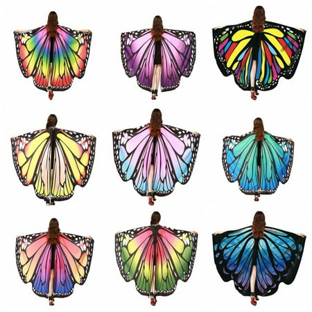 Butterfly Wings For Women, Butterfly Shawl Fairy Ladies Cape Nymph Pixie Costume