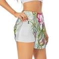 thumbnail image 3 of Lsque Vintage Wood Background with Floral Printed Women's Running Shorts with Liner Pockets,Elastic Quick Dry Workout Athletic Gym Yoga Shorts,Womens High Waist Shorts-Large, 3 of 9