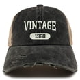 thumbnail image 1 of Trendy Apparel Shop Vintage 1968 50th Birthday Embroider Frayed Trucker Mesh Back Cap, 1 of 2
