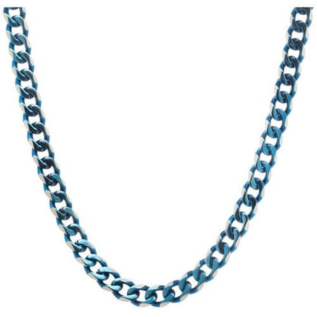 American Steel Men's Stainless Steel Jewelry/Blue IP Ion Plated 22 Two-Tone Curb Chain Necklace, 6.25mm