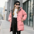 thumbnail image 4 of CCRFTGI Girls Winter Coat Size 10 Heavyweight Thickened Coats Quilted Zip Up Puffer Jacket Essentials Warm Hooded Outwear Coat Pink 7-8Years, 4 of 4