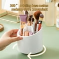 thumbnail image 4 of Dtchengua 360 Rotating Makeup Organizer Clear Cosmetic Storage Holder Tray with7 Compartment Makeup Brush Lip Gloss Organizer Case Swivel Makeup Storage Bucket Office Storage Cabinet, 4 of 8