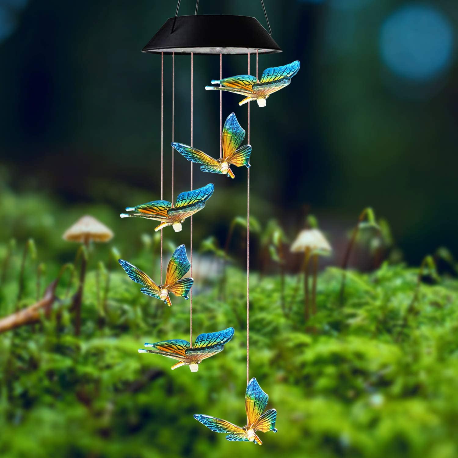 Carillon Éolien Solaire Hibou - Décoration Lumineuse Étanche Pour Jardin Ou Terrasse