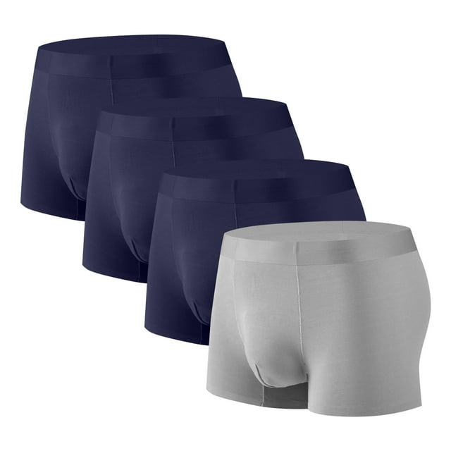 Plebaso Mens Boxer Briefs Stretch Comfortable Quick Dry Underwear Soft Breathable Boxers for Men (4 Pack)