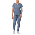thumbnail image 1 of Adar Pro Heather Modern Athletic Scrub Set For Women - Modern V-Neck Scrub Top & Yoga Jogger Scrub Pants, 1 of 7