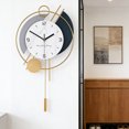thumbnail image 5 of Large Wall Clocks for Living Room,3D Gold Pendulum Geometric Mute Metal Digital Home Clock, 5 of 8